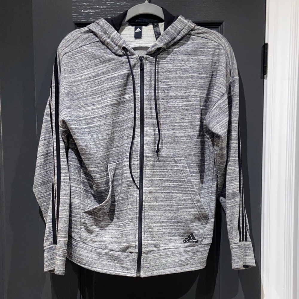 Adidas Men's Zip-Up Sweater in Gray